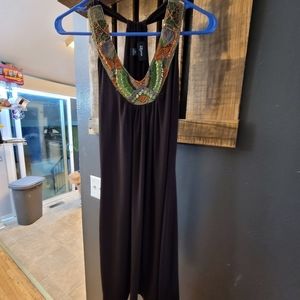 Brown dress with Neck detail